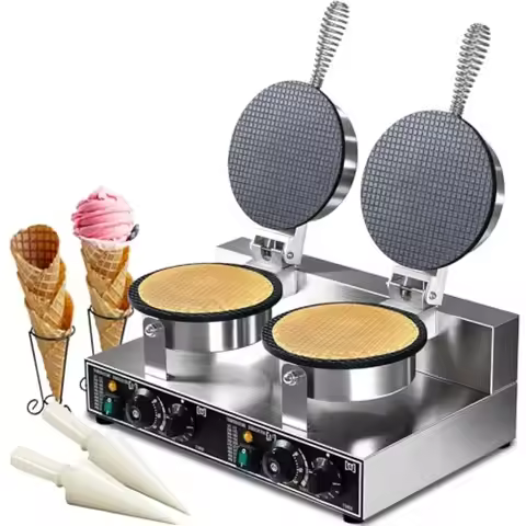 Waffle Cone Maker Commercial 2600W Professional Ice Cream Cone Waffle Maker Machine Electric Commerc