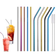 Reusable Drinking Straw High Quality 304 Stainless Steel Metal Straw with Cleaner Brush For Mugs Bar Party Accessory