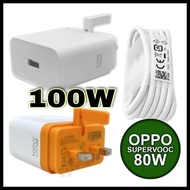 [100W/80W/65W]OPPO RENO 11 10 9 8 7 6 5 Pro A95 A96 A98 A78 SuperVOOC Flash Charger USB Type C Cable/Pengecas laju cepat