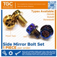 TGC Titanium Side Mirror Bolt for Yamaha / Honda / Suzuki ( TGC - Motorcycle ) 1 Pair