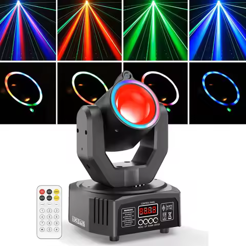 Mini LED Spot Beam Moving Head Light RGBW Effect Strobe Stage Light Remote DMX Sound Control DJ Disc