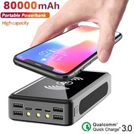 80000mAh Solar Wireless Power Bank Phone Charger Portable Outdoor Travel Emergency Charger Powerbank for Xiaomi Samsung IPho