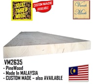 Rounded 4 edge angle(35 Mm X 3 ft W X 6.5 ft L) baru Kayu Pepejal Pine 100% Kayu Atas Meja S4S Atas Meja Vm2635 (Utama, Pintu Kayu dapur Makan, Meja Rumah Perabot Kayu Desktop Permainan Komputer Pine)