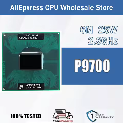 Intel Core P9700 2.8GHz Dual-Core Dual-Thread Computer CPU Processor Server 6M 25W Socket P9700 SLGQ