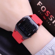 Jam tangan wanita Digital Fossil 9073 Strap Rubber Free Headset box dan baterai cadangan