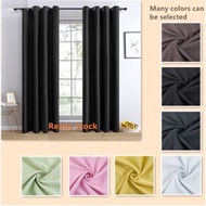 [Free Hook] Hook Type Plain Curtain Semi Blackout Langsir Pintu Door Curtain Tirai Tingkap Siap Jahit Murah