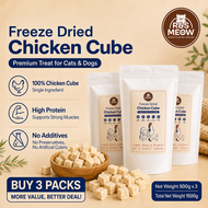 RSMEOW PREMIUM Freeze Dried Treats - Chicken Cube Three Value Pack (500g x3 ) Pet Treats/Cat Treats/