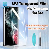 Kingzalin กระจกเทมเปอร์ยูวีฟิล์มสำหรับ Samsung กาแล็คซี่ S23 S21 S22มากบวก S10 S20 Note20 10 Plus ปกป้องหน้าจอสำหรับ Samsung Series