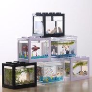 Betta fish Mini Aquarium Fighting Cylinder Rumble LED Building block fish tank Spider Marimo