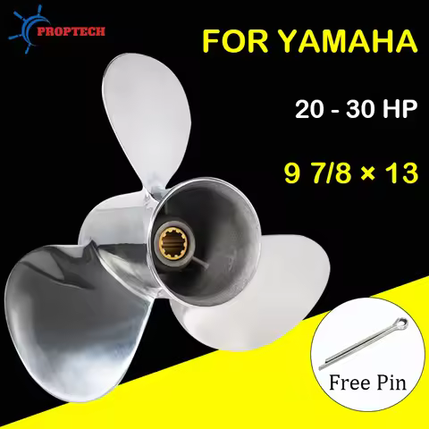 Stainless Steel Propeller 9 7/8x13 for Yamaha 20HP 25HP 30HP 3 Blades 10 Spline Tooth Screw For Outb