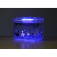 Fish Tank (L SIZE) Ikan Bekas Aquarium Mini Block Tank with LED Light and Without Light