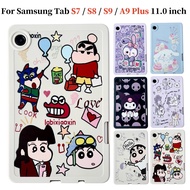 For SAMSUNG Galaxy Tab S7 S8 S9 A9+ Plus 11.0 inch With Pen Slot Anime Crayon Case SM-X210 X215 X216