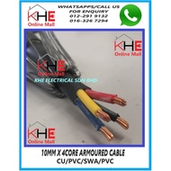 [Sirim/JKR Approved] 10MM X 4CORE ARMOURED CABLE(CU/PVC/SWA/PVC)SELL PER METER