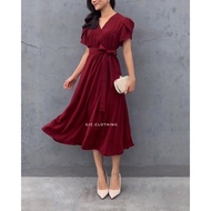 (Rb3) [GIC] LENORA DRESS - dress natal dress imlek midi wanita busui