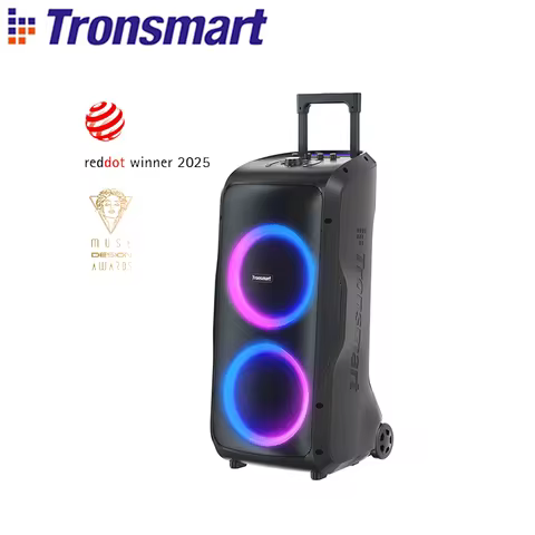 Tronsmart Halo 300 Speaker Partybox 240W with Guitar/Mic/XLR Input, TWS, 20H Playtime, wheels & Hidd
