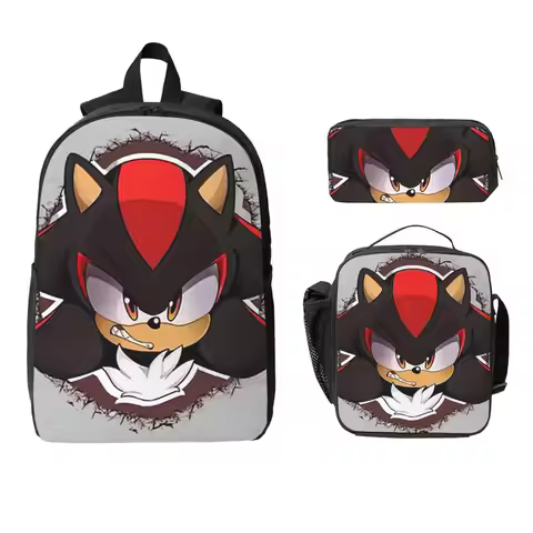 Shadow The Hedgehog Backpack Student Boys Girls BookBag School Bag Laptop Shoulder Bags 3ps Insulate