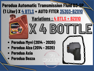 Perodua Auto Transmission Fluid ATF PD-SP3 1Liter (4 Bottle / 3 Bottle) + Auto Transmission Filter Set