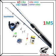 Shimano RUZACA green 2-piece solid fishing rod set 1m5, Free accessories included - Top1 VN Fishing 