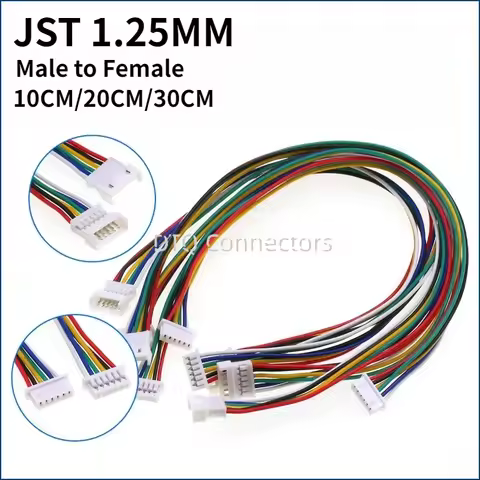 JST 1.25mm Extension Line 2P/3/4/5/6/7/8/9/10/11/12Pin MX 1.25mm Male To Female Connector With Cable
