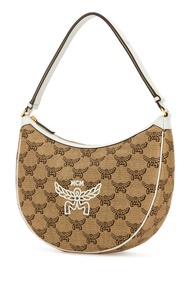 MCM MCM Embroidered Raffia Himmel Ascending Moon Shoulder Bag - Women
