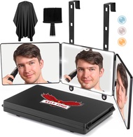 SELF FIND 2.0 Large Size 3 Way Mirror for Self Hair Cutting with 3 Color Ring Light, Premium Self Ha