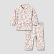 Babyshop Giggles Pyjama Set With Print - Cotton - Long Sleeves - Collar