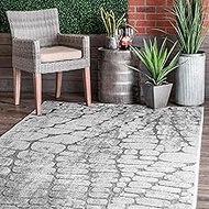 nuLOOM Jaycee Textured Stone Indoor/Outdoor Area Rug, 6' 7" x 9', Grey