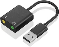 USB A to Audio Converter 48KHz USB A Male to 2 x 3.5mm Female Black 10cm Ideal for Connecting Audio