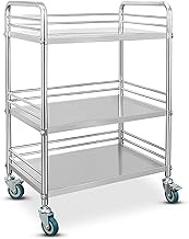 JKGHK 2/3 Level Service Cart, Stainless Steel Service Cart, Catering Cart, Detachable Storage Trolle