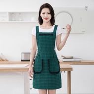 H-type Fashion Pure cotton apron household kitchen with pocket Women appron epren zipper epron masak