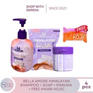 Bella Amore Himalayan Shampoo Soap and Manuka Cream with Free Hikari Kojic Brightening Whitening