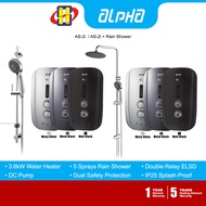 Alpha Instant Water Heater (DC Pump/Rain Shower) AS-2 Series 5-Spray Pattern Showerhead AS-2i / AS-2i Plus RainShower