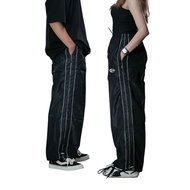 RVRSE - Baggy Pants Three Line Black | Baggy Track Pants | Parachute Parachute | Men & Women Y2K Ske