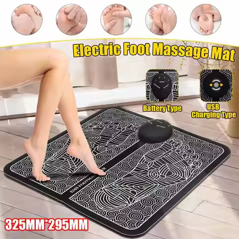 Customizable Electric EMS Foot Massager Pad Electrical Muscle Stimulation Foot Massager Foldable Mas