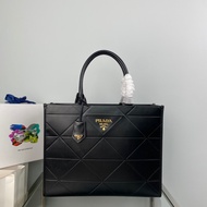 Large leather Prada Symbole bag with topstitching Top-Handle Bag