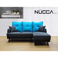 Nucca S062 Modern L Shape [Water Resistance Fabric/Casa Leather][Delivery in West Malaysia Only] Free 2pcs Sofa Pillow