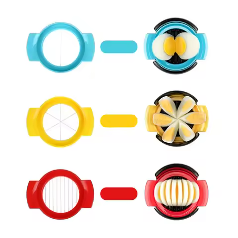 3 in 1 Kitchen Egg Tool Set Multifunctional Egg Slicer Cutter Divider for Hard Boiled Eggs