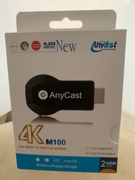 Anycast M100 4K 2.4/5G WiFi Dongle (己賣 Sold Out)（手機畫面同步電視或Mon)