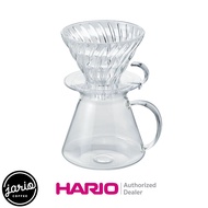 JARIO x HARIO ชุดดริปเปอร์ V60 แก้ว พร้อมเหยือกแก้ว (แท้จากญี่ปุ่น) HARIO V60 Glass Dripper Set with Server