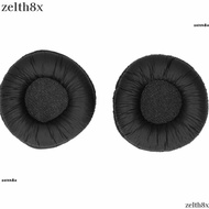 ZELTH 2PCS Universal Headphone Ear Pads, 55mm/2.17in Black Wrinkle Leather Earpads, Easy to Install 