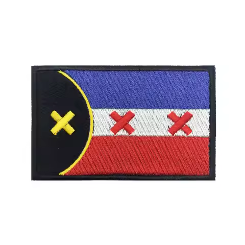 Dream SMP flag Patches Armband Embroidered Patch Hook & Loop Iron On Embroidery Badge Military Strip