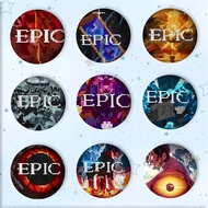 Anime E-epic The M-Musical Cartoon Badge Tinplate Round Laser Brooch Clothes Backpack Accessories La