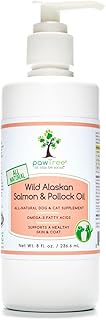 pawTree Salmon Oil-Dog and Cat Fish Oil Supplement-Ideal for Excessive Shedding Control, Seasonal Al