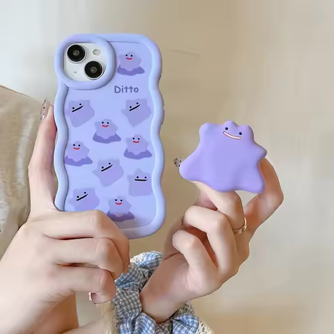 Ghost Cartoon Grip Tok Holder Soft Wave Candy Phone Case for Huawei Y9S P40 Lite Y70 Y90 Honor X7A X