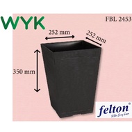 FELTON 2453 SQUARE FLOWER POT WITH HOLE PLASTIC FLOWER POT INDOOR OUTDOOR PASU BUNGA