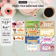 100 beautiful small paper loyalty cards in 2 sizes custom sticker
