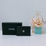 CHANEL 香奈兒荔枝皮卡片包CAVIAR BLACK X PHW CARD HOLDER