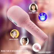 Wireless Bluetooth handheld Microphone Portable Mini 5.0 USB Noise Cancel Microphone HIFI speaker Multiple 4 Voice Effec