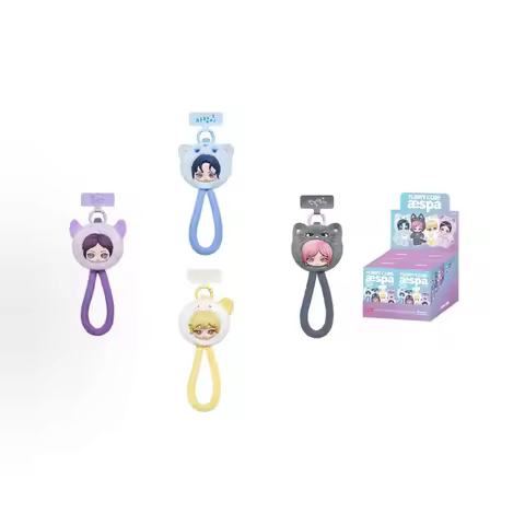 POP MART Aespa FLUFFY CLUB SERIES Plush Mobile Phone Strap Mystery Box Genuine Blind Box Guess Toys 