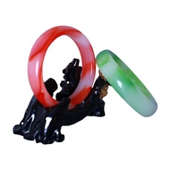 Female Big Size Red and Green Elegant Jade Lucky Charm Bangle Colorful Agate Bracelets Bangles For W